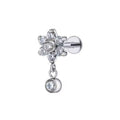 Piercing Amaranto Silver