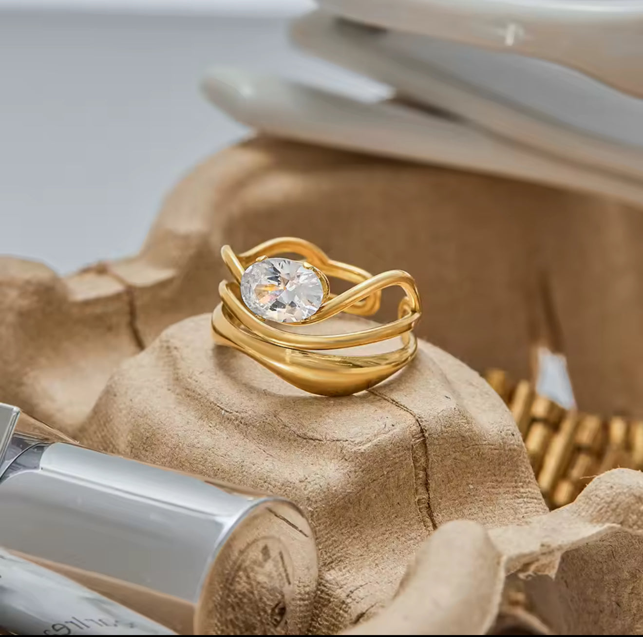 Anillo Wave Crystal