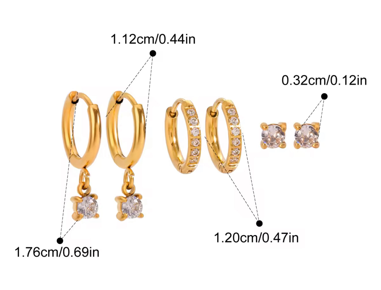 Set de aretes Trinity
