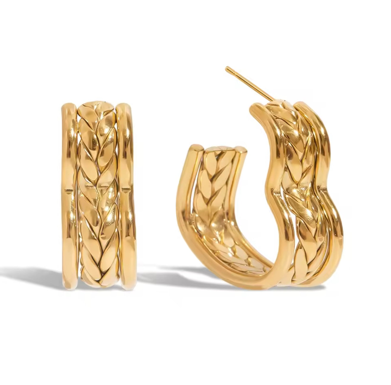 Aretes Corazón Trenzado