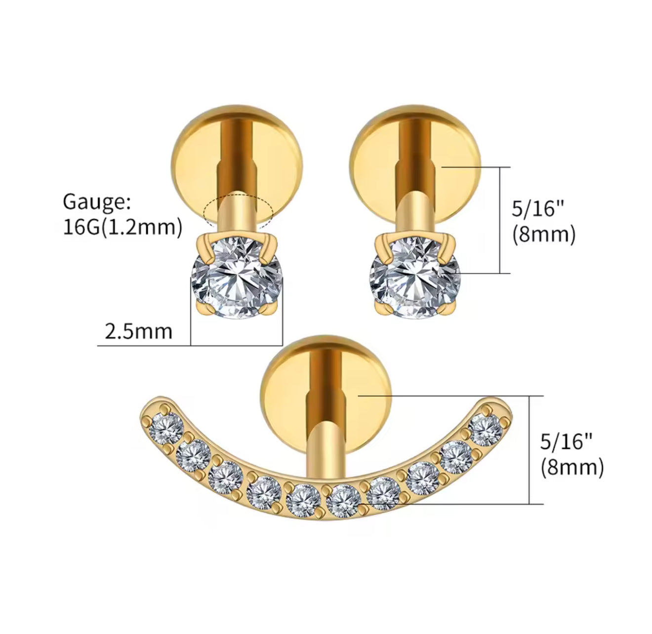 Set de Piercings Klyo Gold