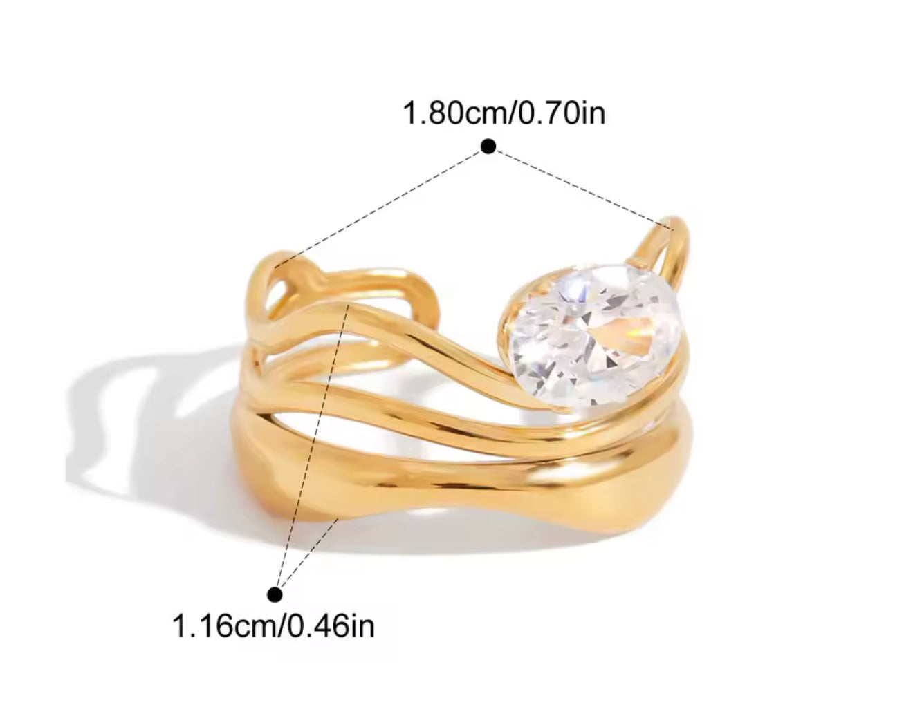 Anillo Wave Crystal