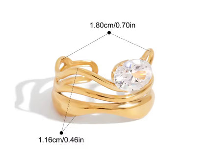 Anillo Wave Crystal