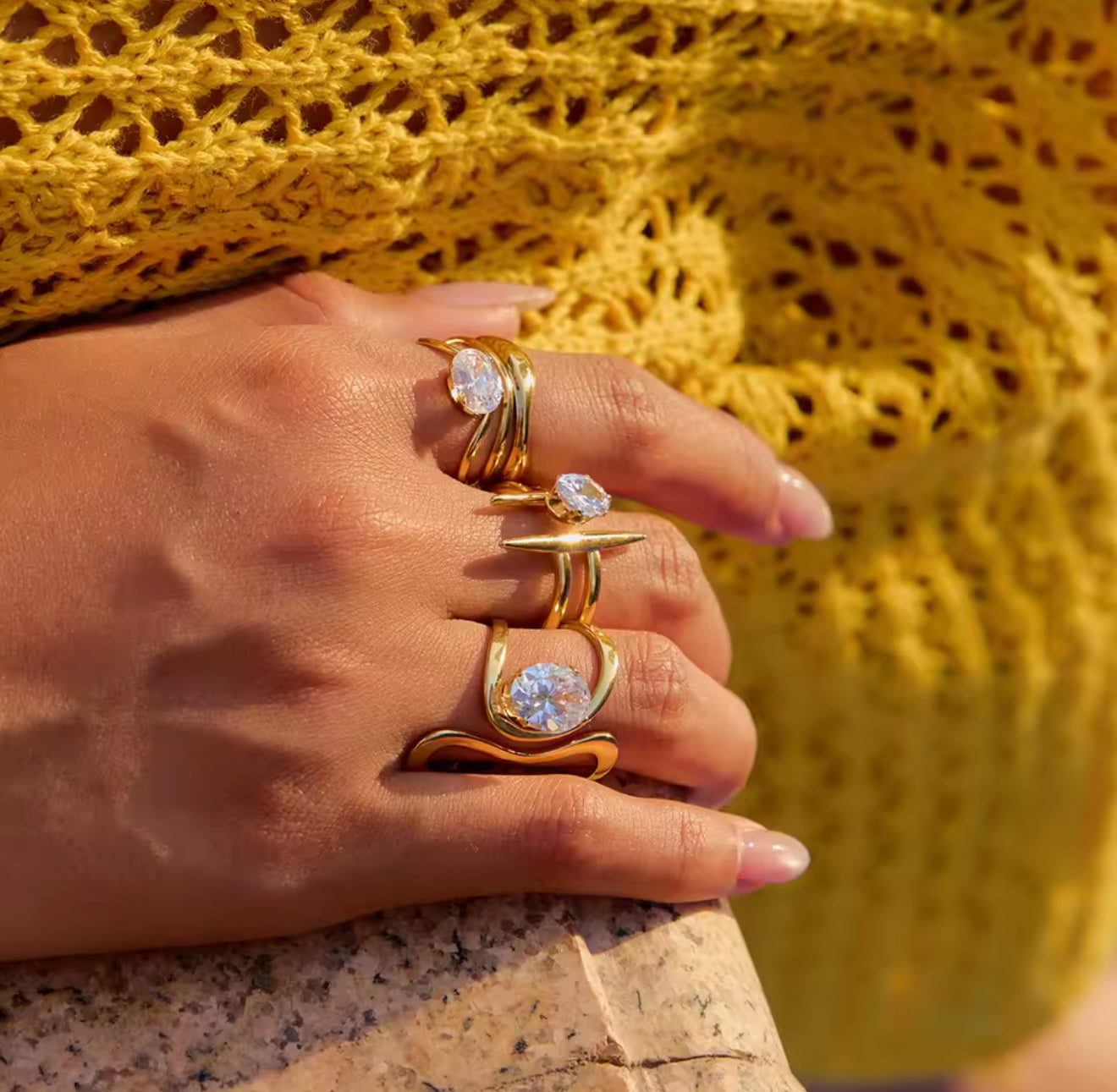 Anillo Wave Crystal