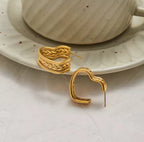 Aretes Corazón Trenzado