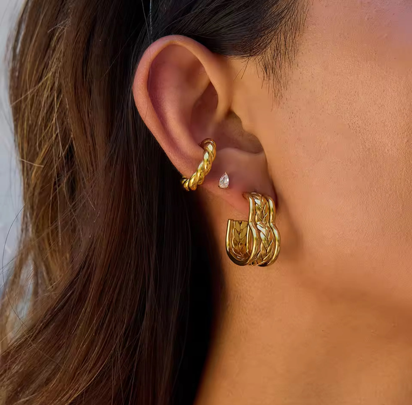 Aretes Corazón Trenzado