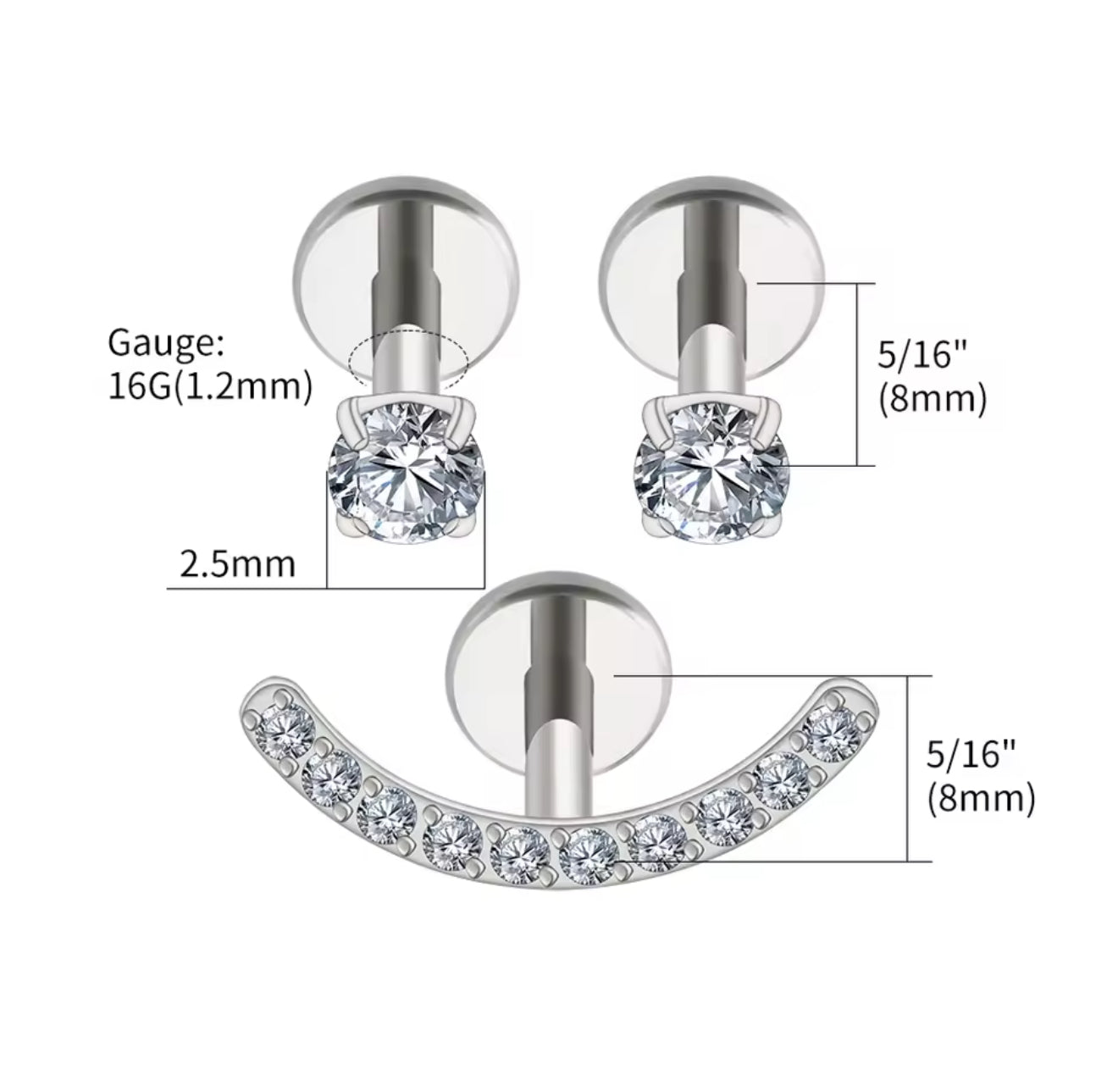 Set de Piercings Klyo Silver