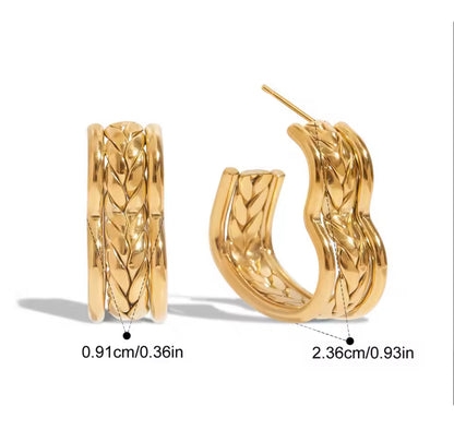 Aretes Corazón Trenzado