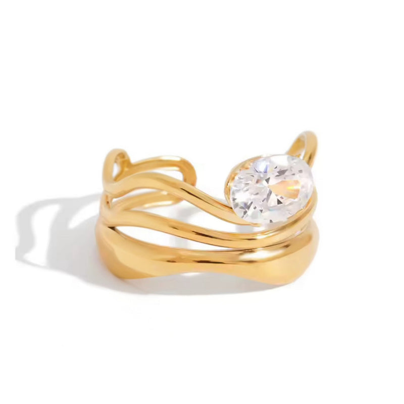 Anillo Wave Crystal